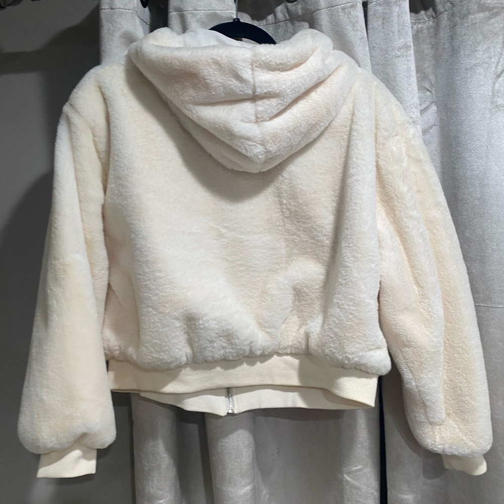 Top shop faux fur hoodie